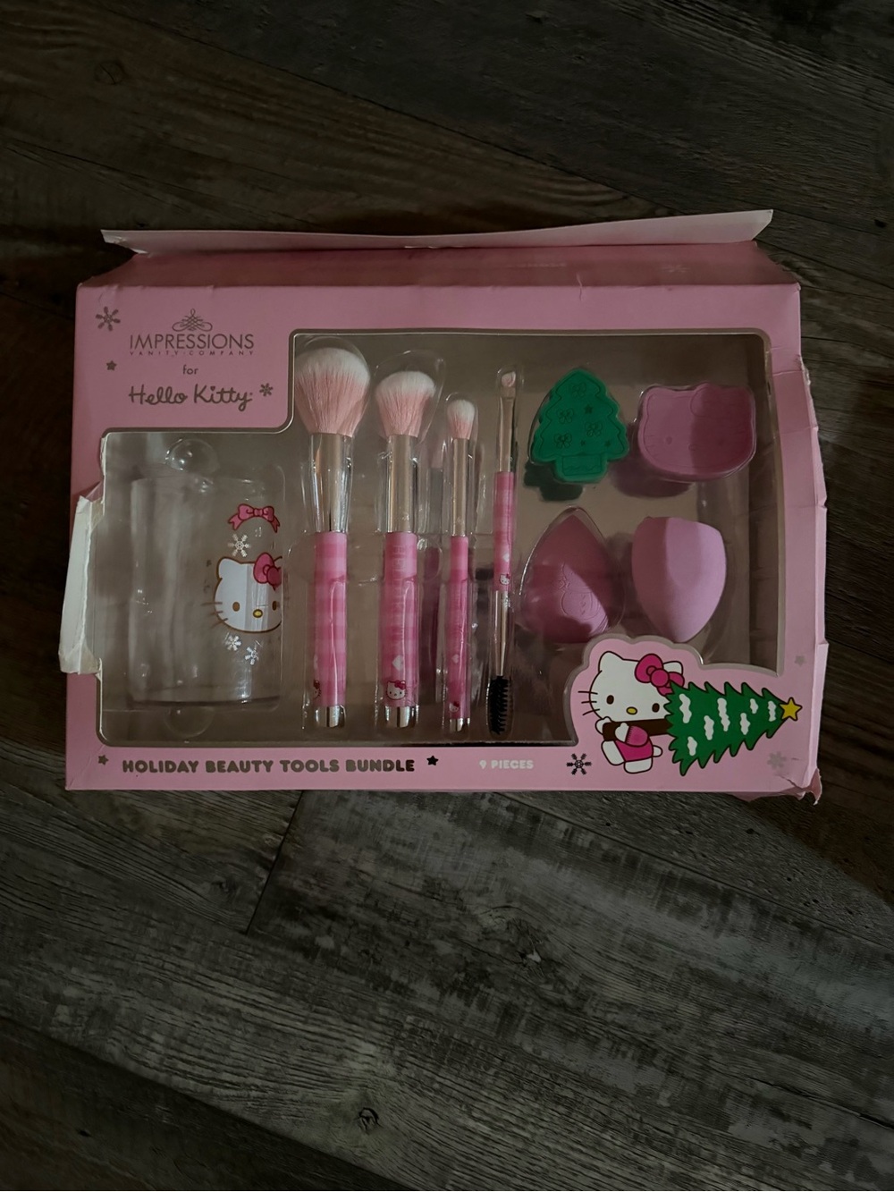 Hello Kitty Pink Makeup Brush and Sponge Gift Set